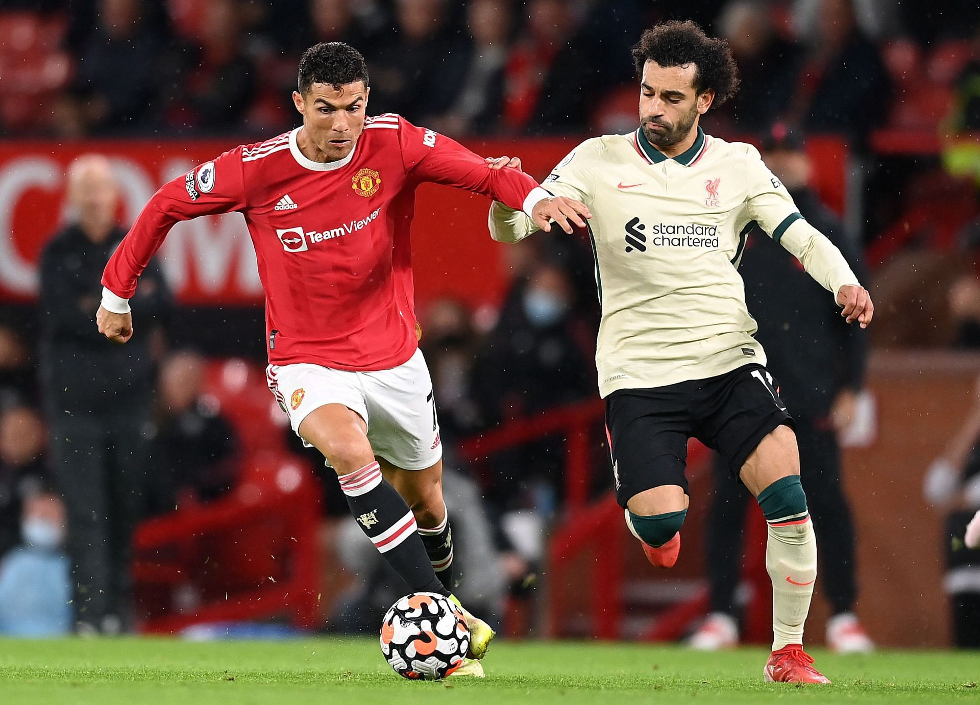 Manchester United's Cristiano Ronaldo and Liverpool's Mohamed Salah